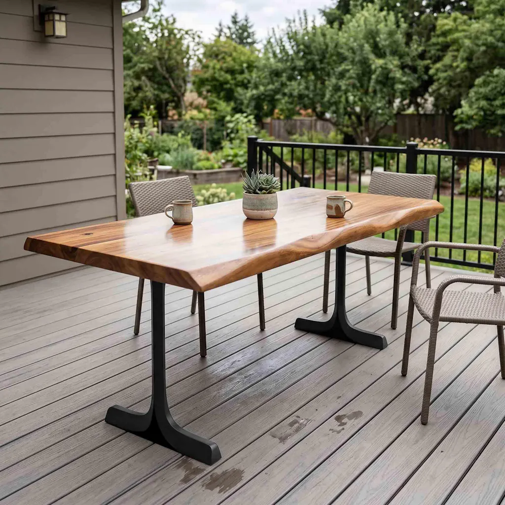 Dining Table with Goblet 28.5" H x 20" L Metal Table Legs for Natural Table Top