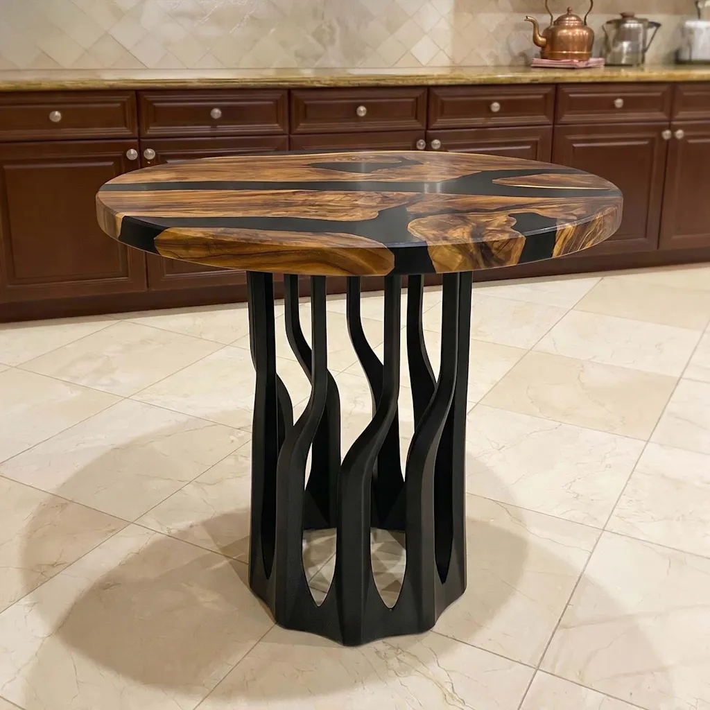 Dining Table with Diadem 28.5" H x 16" W Metal Table Base for Wood Top