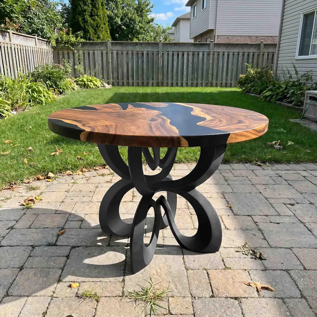Dining Table with Blosome 28.5" H x 22" W Metal Table Base for Wooden Top