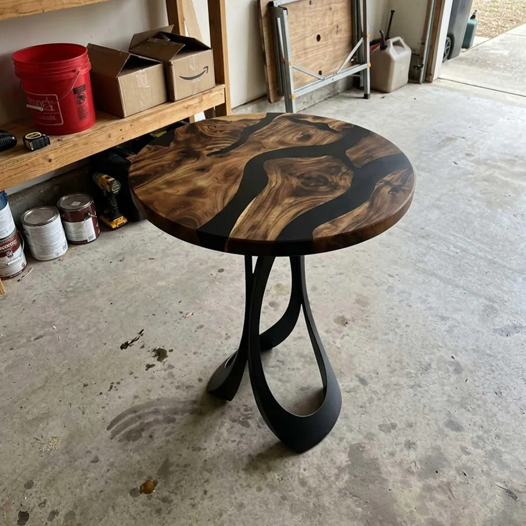 Bar Table with Manta 40" H x 16.5" W Steel Table Base for Tall Modern Wood Top
