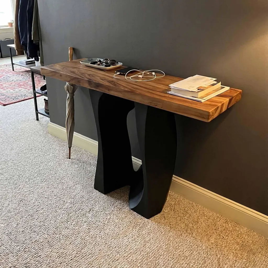 Console Table with Rocky 28.5" H x 10" W Metal Table Base for Modern Entryway
