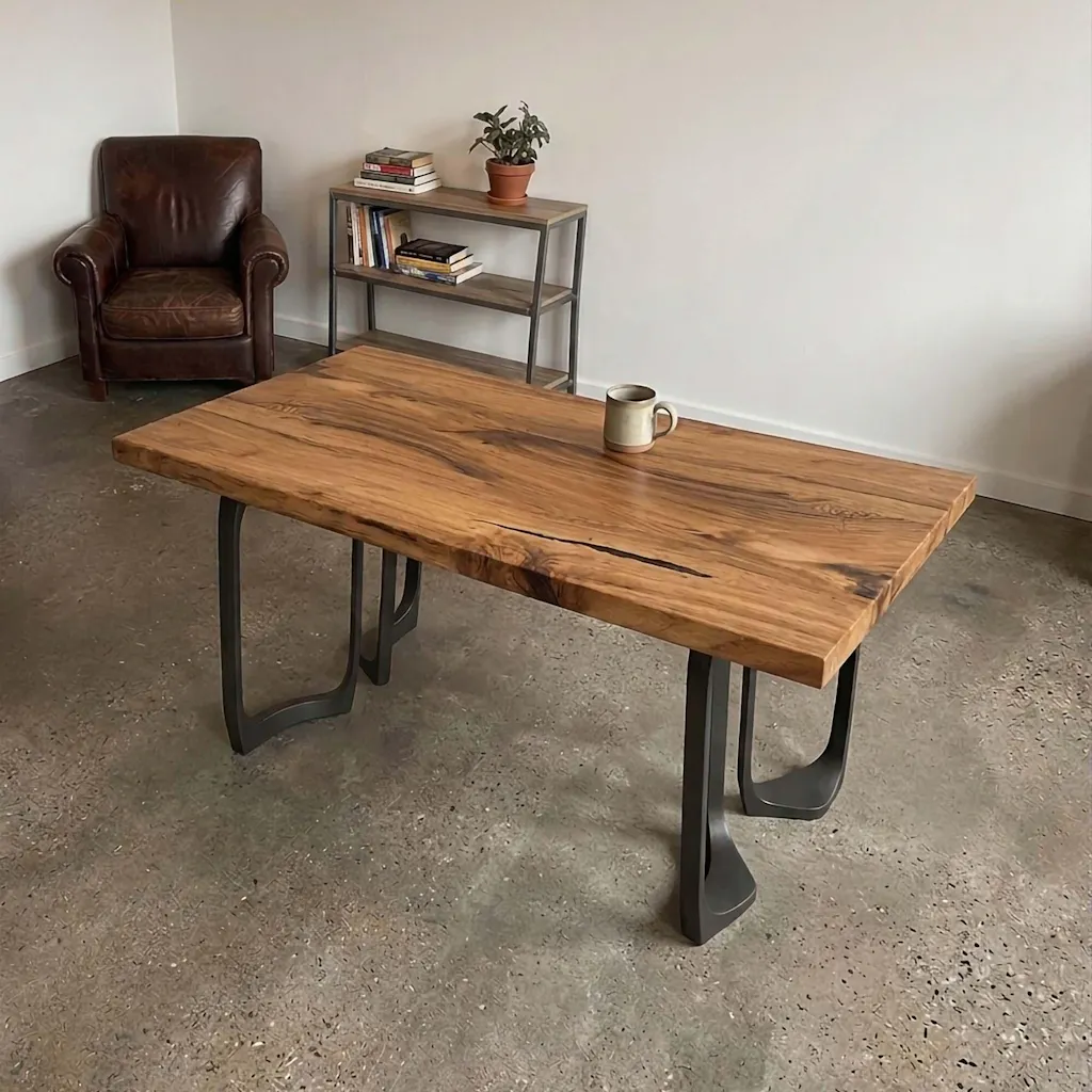 Office Desk with Framie 28.5" H x 4.3" W Metal Table Legs for Modern Workspace