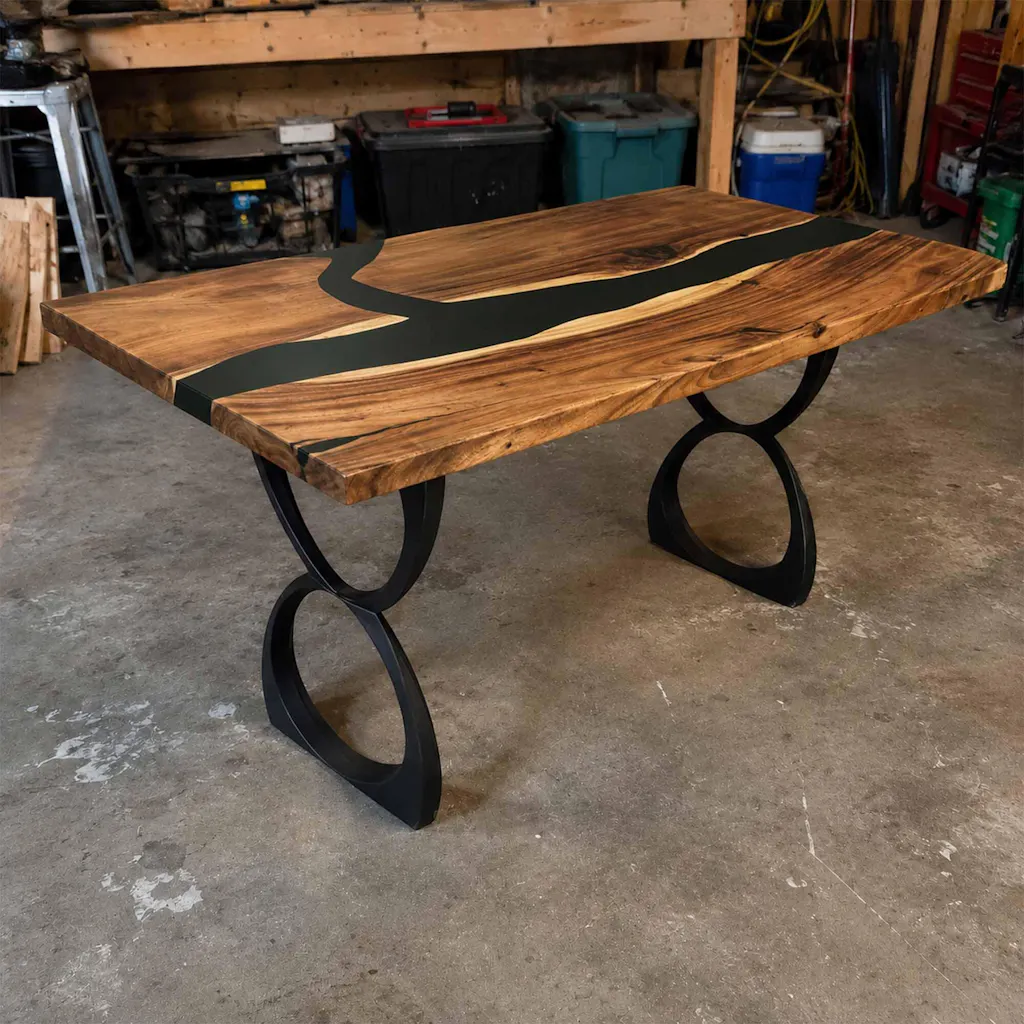 Dining Table with Amplex 28.5" H x 2.8" W Metal Table Legs for Rectangular Top