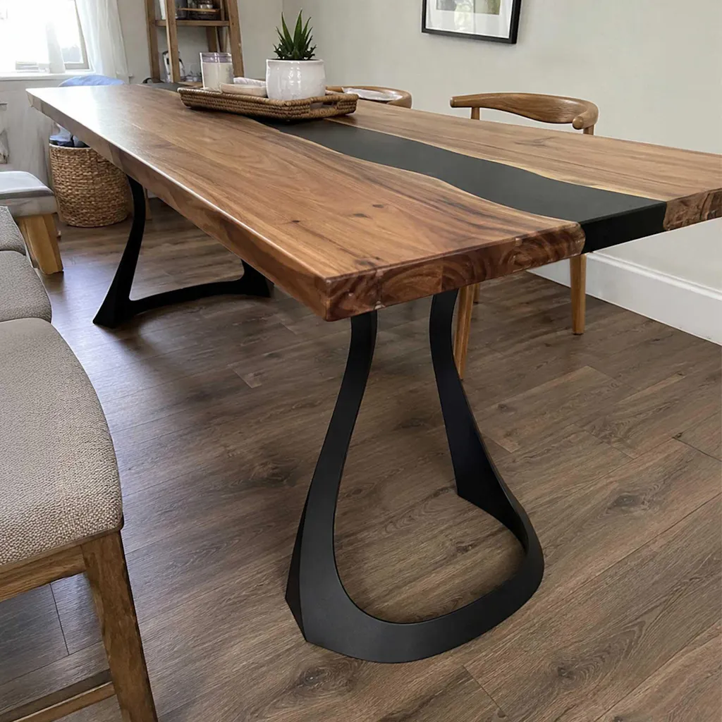 Dining Table with Fello 28.5" H x 12" W Metal Table Legs for Rectangle Top