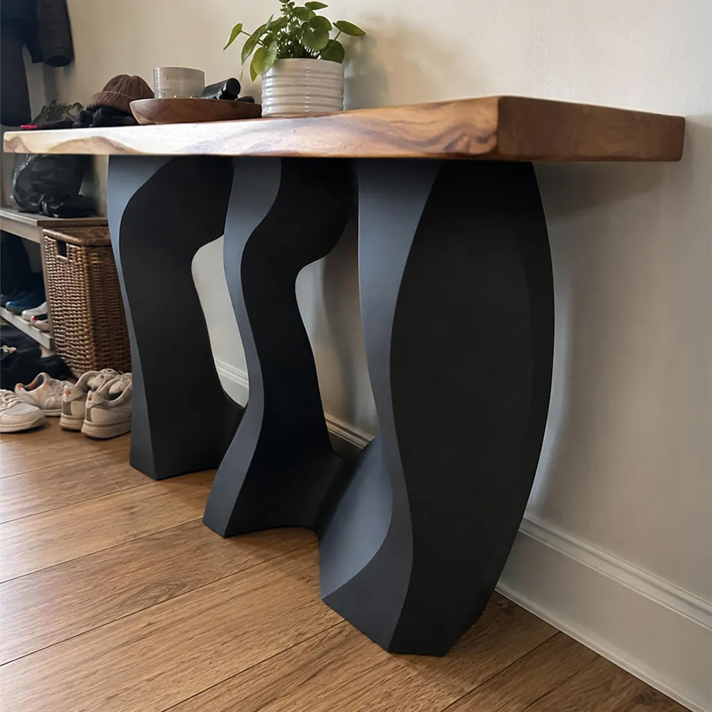 Console Table with Side-Rocky 28.5" H x 10" W Steel Table Base for Rectangle Top