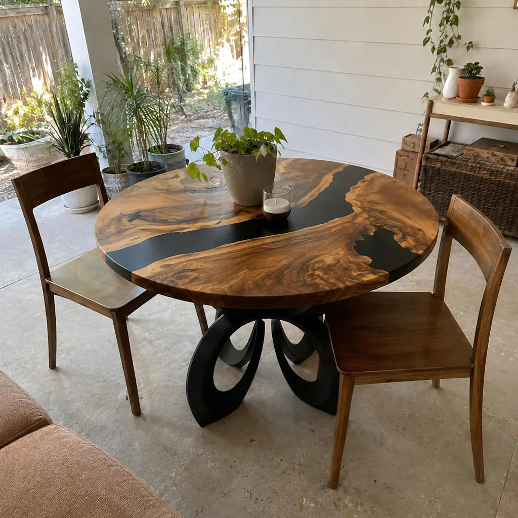 Dining Table with Blosome 28.5" H x 22" W Metal Table Base for Wooden Top