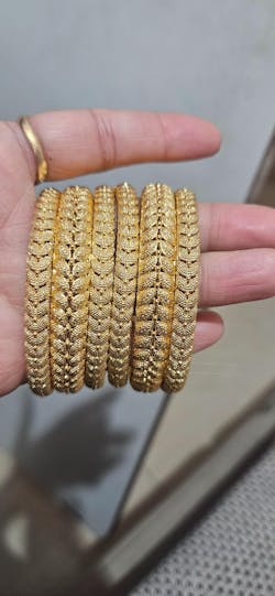 Beautiful Square Shape Bangles With AD Stone With Micro Gold pack of 2 piece ( 1 pair )