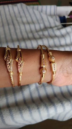 Beautiful Square Shape Bangles With AD Stone With Micro Gold pack of 2 piece ( 1 pair )