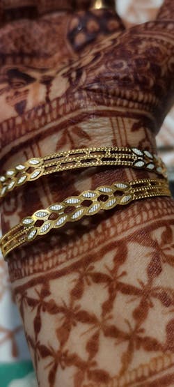 Beautiful Square Shape Bangles With AD Stone With Micro Gold pack of 2 piece ( 1 pair )