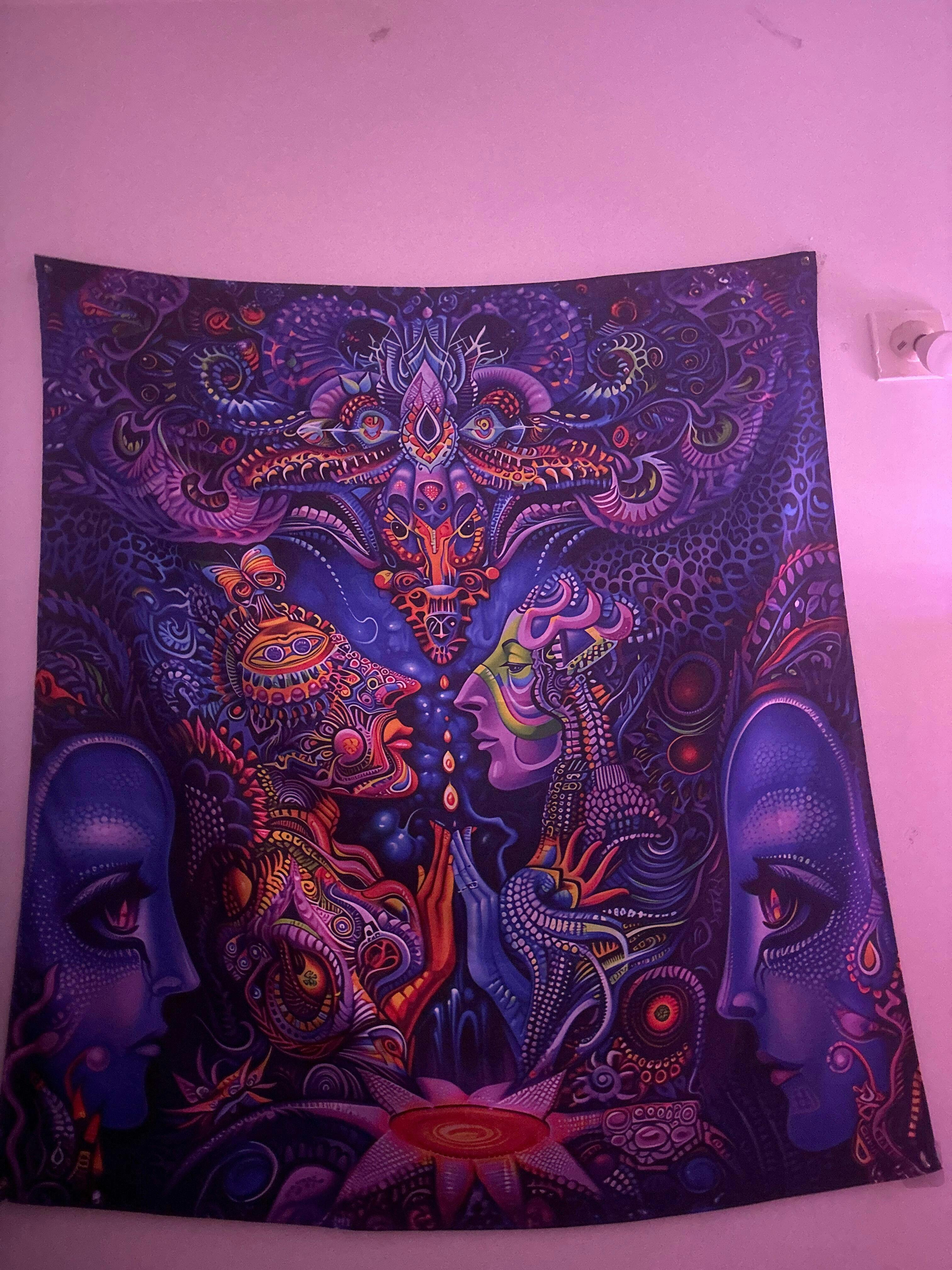 Dreamwave Framed Canvas Wall Art – Psychedelic Color Burst – Lume vibe