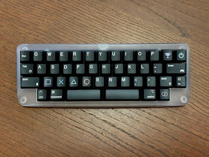 80Retros PS1994 Keycaps Black and Silver – Cherry Profile All in