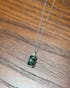 Long Emerald Cut Green Moss Agate Classic Necklace For Girlfriend "Avenra"