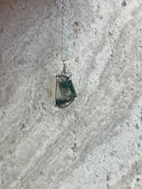 Glade -Moss Agate Minimalist Unique Pendant