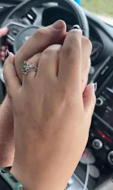 Women Vine Natural Pear Cut Moss Agate Engagement Ring Set
