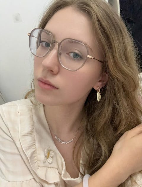 Cream Enamel Abstract Earrings