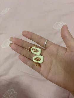 Cream Enamel Abstract Earrings