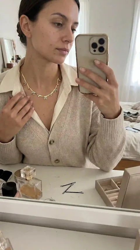 Nyx Abalone Moon Snake Chain Necklace