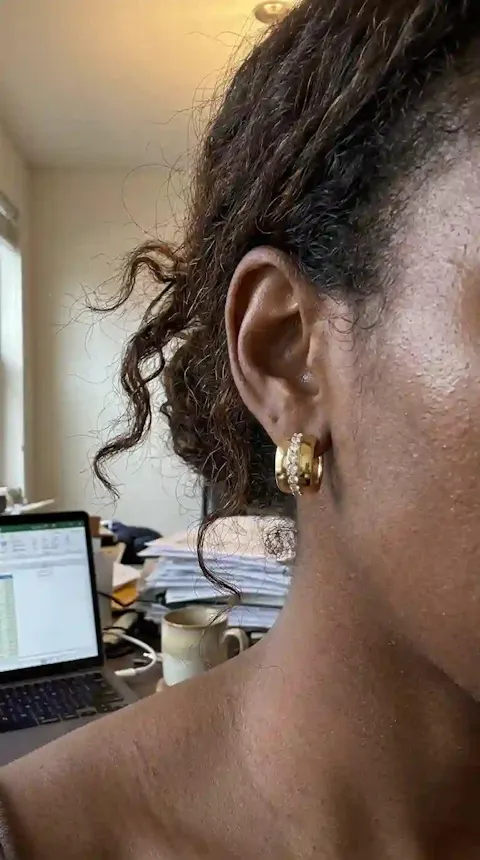 Vega Crystal Stripe Chunky Hoops