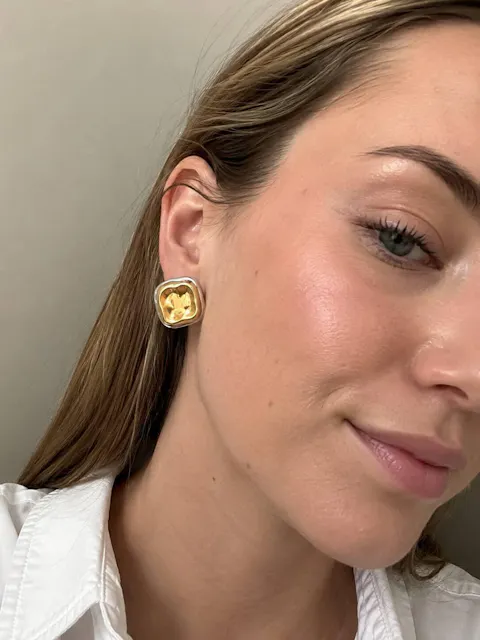 Two-Tone Sculptural Stud Earrings