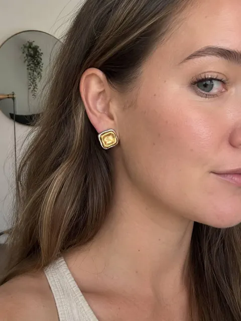 Two-Tone Sculptural Stud Earrings