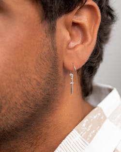 Eze Mens Sword Hoop Earrings
