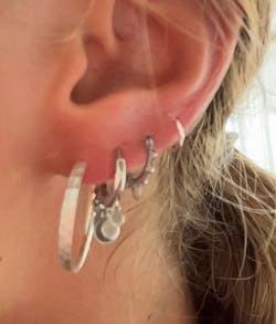 Kristine Hammered Silver Hoop Earrings