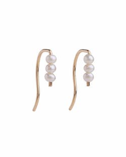 Babette Classic Pearl Ear Climber Earrings