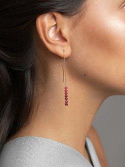 Luvia Stone Chain Gem Earrings