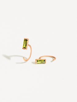 Ebba Peridot Open Hoop Earrings