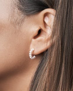 Blanca Elegant Small Pearl Hoop Earrings