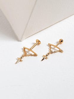 Emy Helix Dagger Flat Back Earrings
