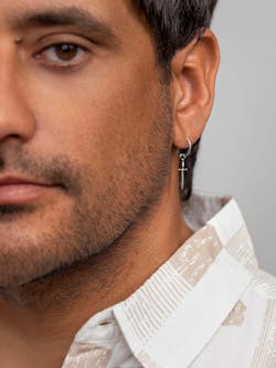 Eze Mens Sword Hoop Earrings