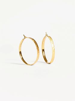 Kristine Hammered Silver Hoop Earrings