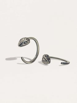 Oliver Handmade Silver Snake Men's Earrings