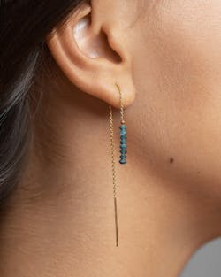 Vivienne Gold Chain Gemstone Drop Earrings
