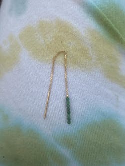 Long Chain Earrings with Natural Gemstones