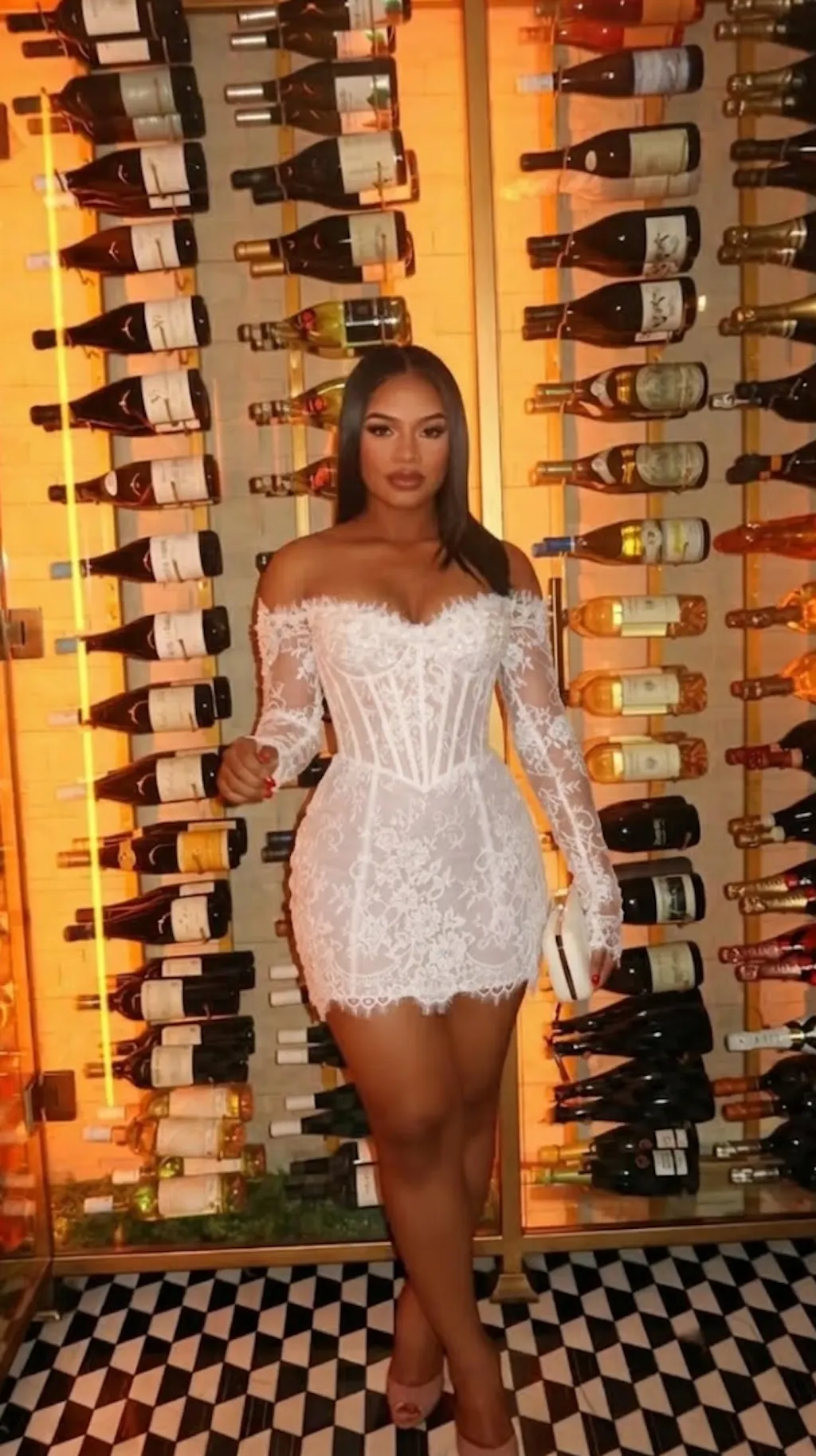 a-line corset mini dress in ivory The lace corset mini dress main image 1