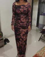 Floral Off-Shoulder Bodycon Maxi Dress for Women
