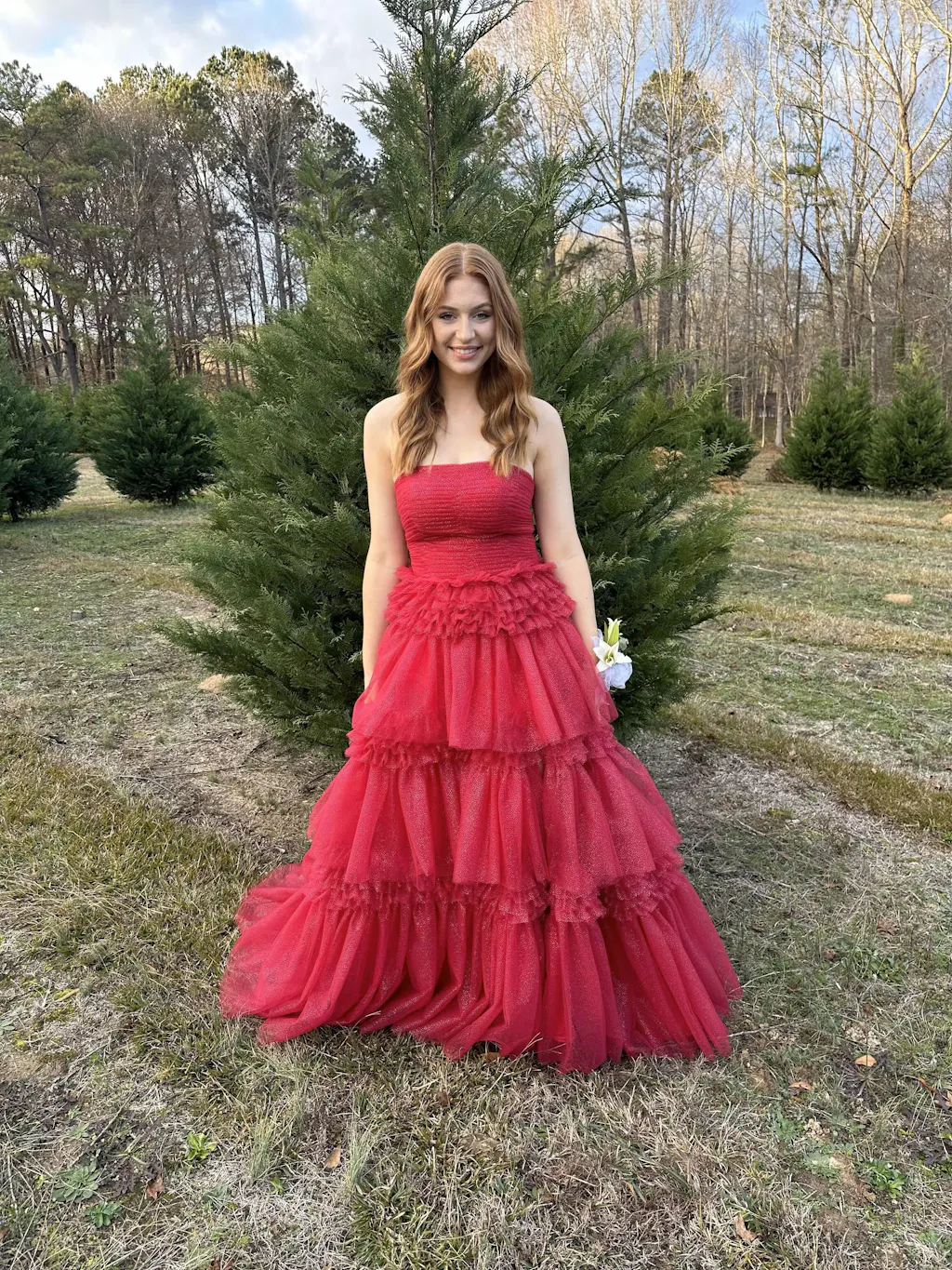 Heloise | Fuchsia Strapless A-Line Long Prom Dress With Bow