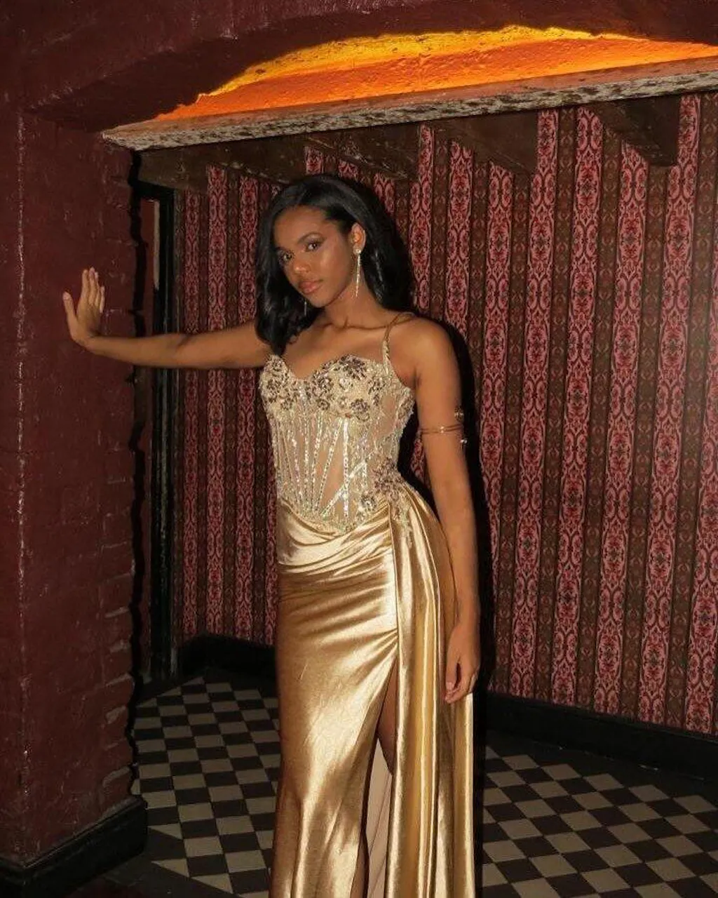 Mermaid Spaghetti Straps Light Purple Sequins Cutout High Slit Long Prom Dress with Open Back main image 0