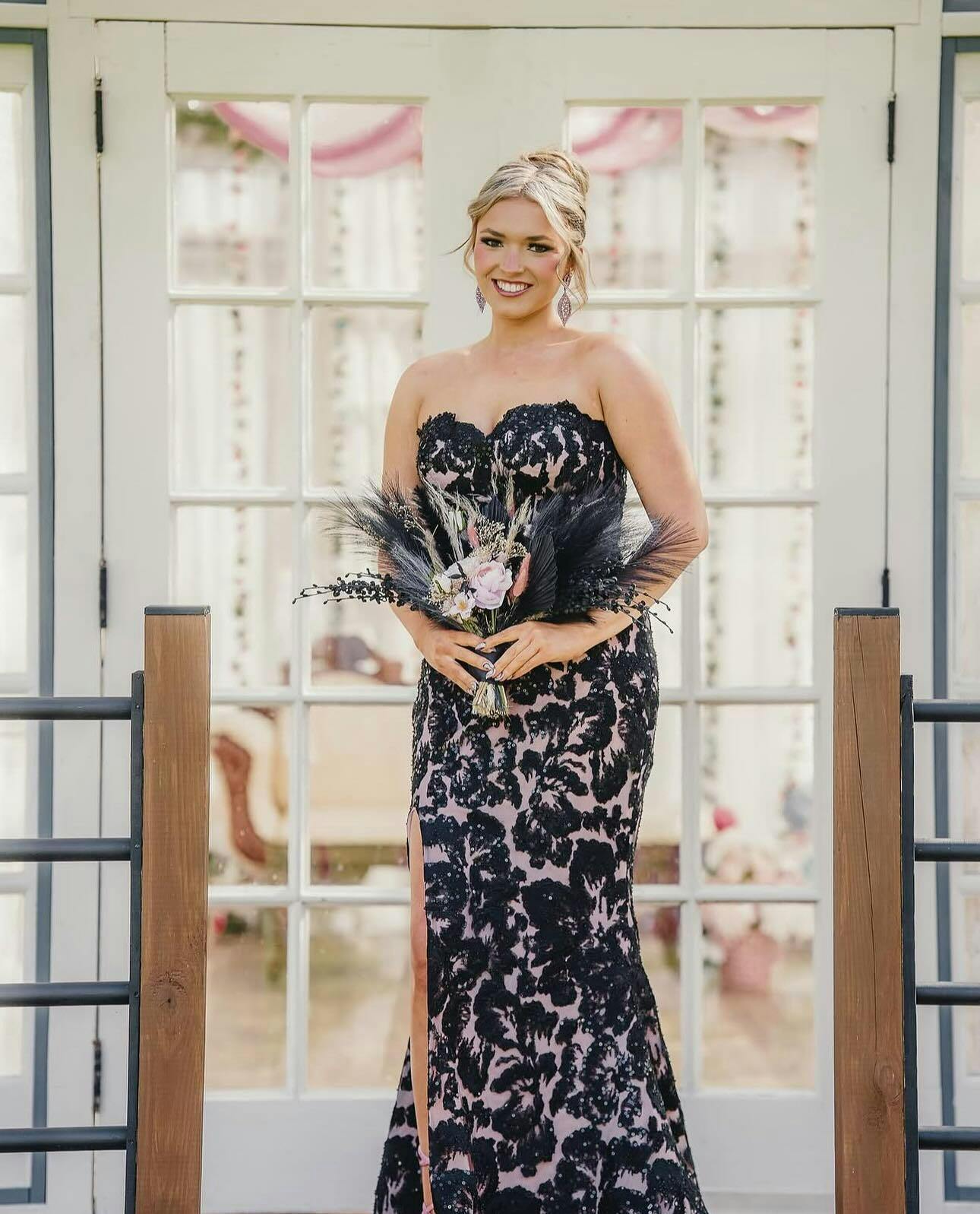 Luuvis Women Gorgeous Black Mermaid Sweetheart Long Prom Dress