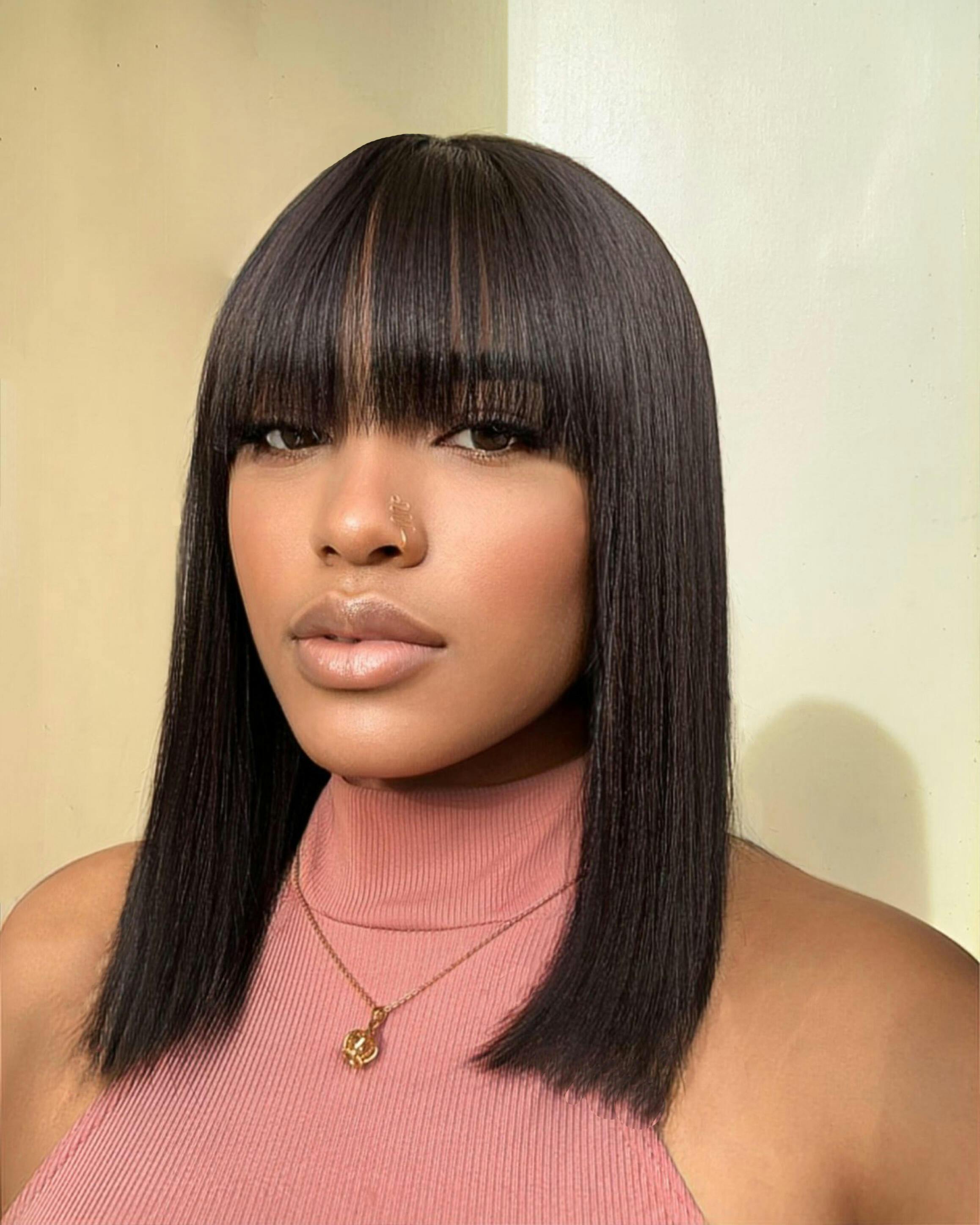 Yaki Bob Wig With Bangs