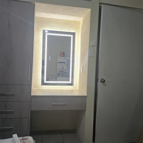 LUVODI Rectangular LED Bathroom Mirror 3 Color Backlit and Front Light Horizontal/Vertical