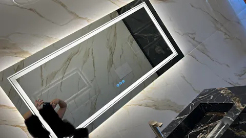 LUVODI Rectangular LED Bathroom Mirror 3 Color Backlit and Front Light Horizontal/Vertical