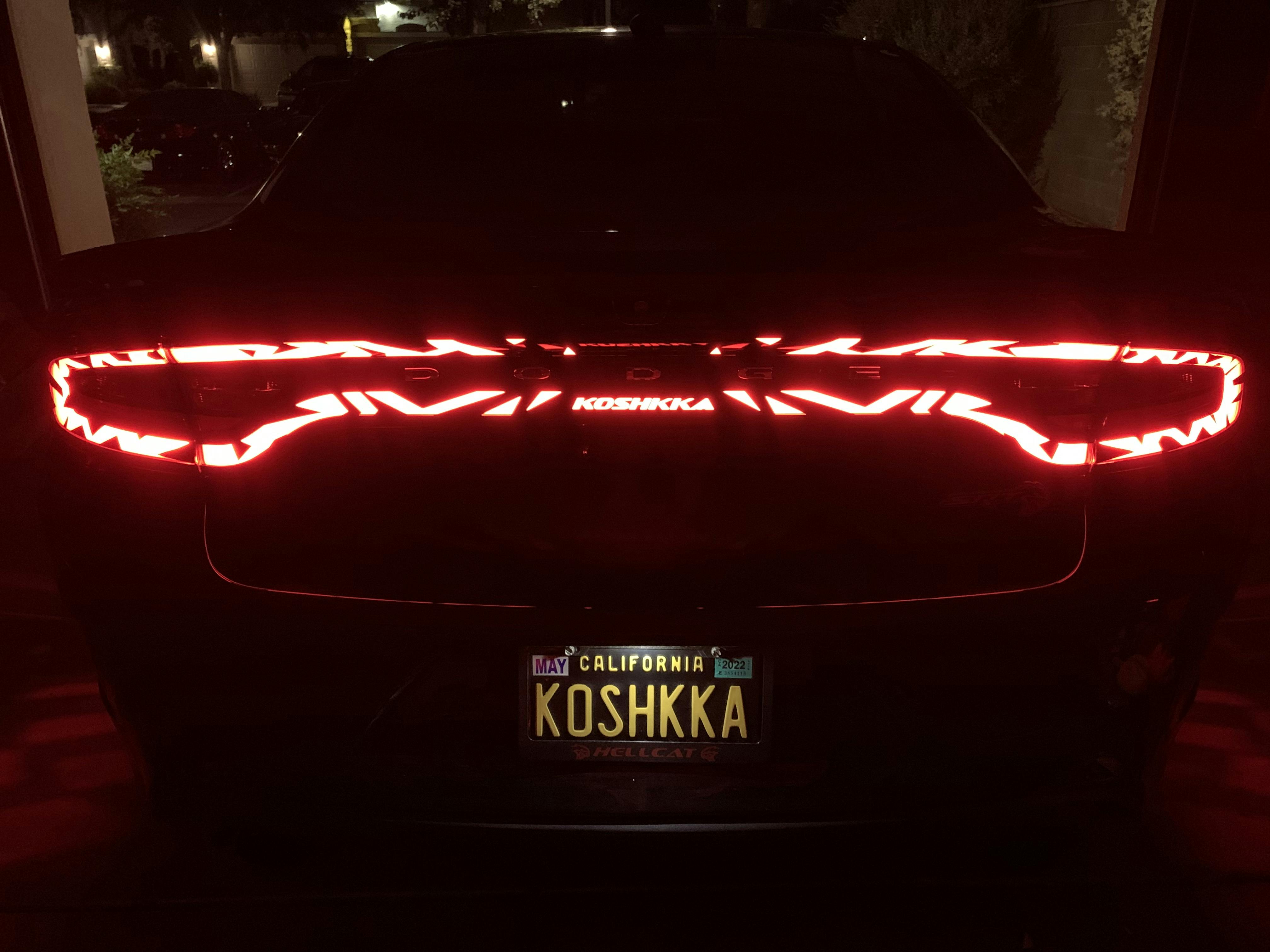 Charger Racetrack Taillamp Decal Tiger Stripes — Luxe Auto Concepts