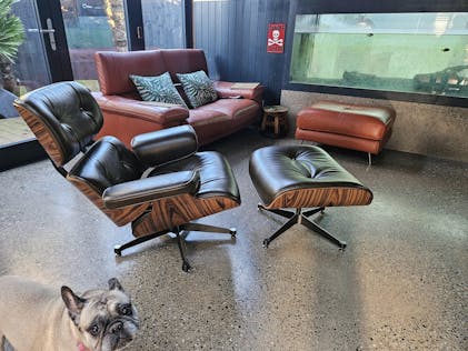 Ottoman Eames Chair Vintage 80 S Eames Inspired Walnut Lounge