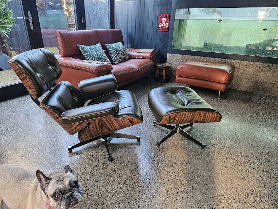 Ottoman Eames Chair Vintage 80 S Eames Inspired Walnut Lounge