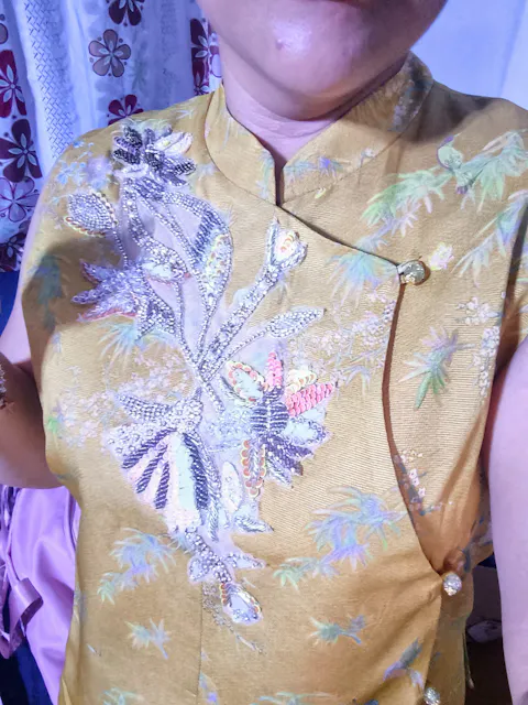 Yellow Beaded Embroidered Bamboo Vest | 100% Viscose Modern Chinese Elegance