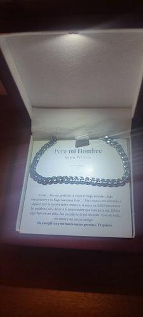 Collar Cuban Style® Plateado para mi Hombre (con carta dedicada y Caja con Luz)