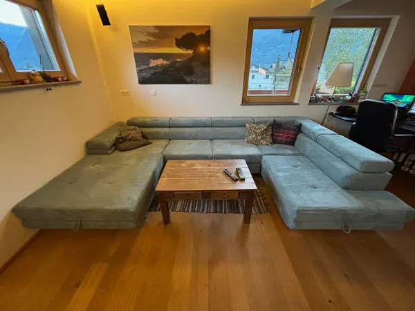Designer Sofa Lago mit Schlaf - und Klappfunktion